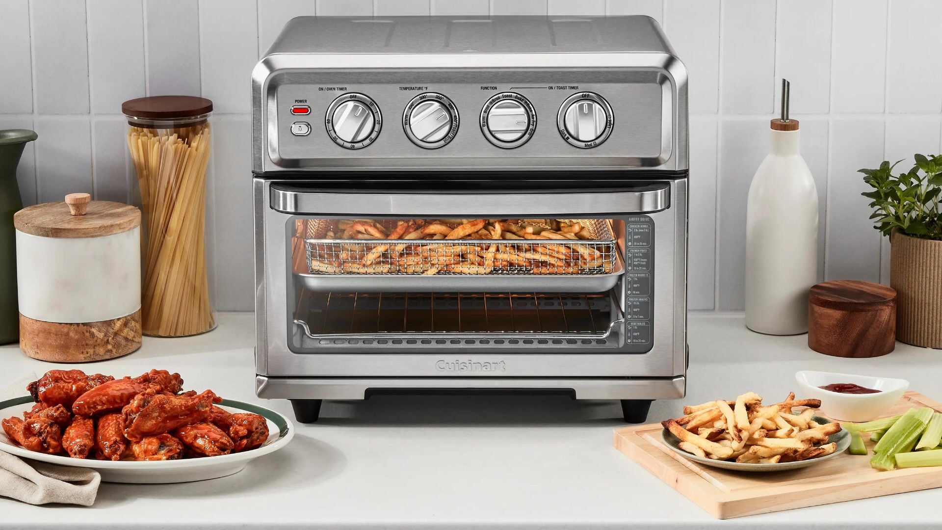 toaster oven air fryer with french fries